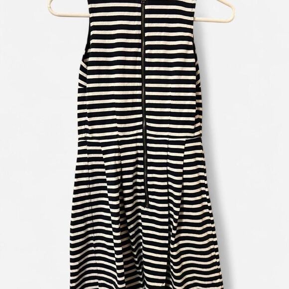 Loft navy blue and white striped A-line mini dress women's size 0 - Picture 3 of 6